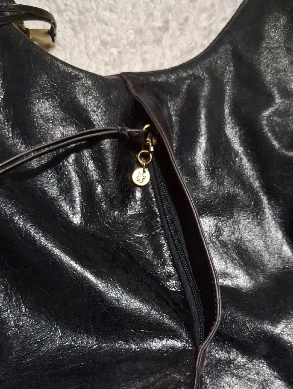 HOBO Black Leather Hobo with Braided Strap